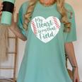 Retro My Heart Is On That Field Baseball Mom Mother's Day Women's Comfort Colors T-Shirt Violet Retro My Heart Is On That Field Baseball Mom Mother's Day Women's Comfort Colors T-Shirt Violet