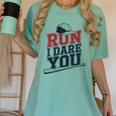 Run I Dare You Baseball Catcher Player Fan Women's Comfort Colors T-Shirt Violet Run I Dare You Baseball Catcher Player Fan Women's Comfort Colors T-Shirt Violet