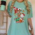 Santa Baseball Football Soccer Pajamas Ho Ho Christmas Xmas Women's Comfort Colors T-Shirt Violet Santa Baseball Football Soccer Pajamas Ho Ho Christmas Xmas Women's Comfort Colors T-Shirt Violet
