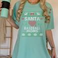 Santa Loves Baseball Moms Ugly Christmas Women's Comfort Colors T-Shirt Violet