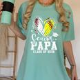 Senior Papa Class Of 2026 Baseball Softball Graduation Heart Women's Comfort Colors T-Shirt Violet Senior Papa Class Of 2026 Baseball Softball Graduation Heart Women's Comfort Colors T-Shirt Violet