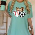 Soccer Baseball Heart Soccer Baseball Mom Women's Comfort Colors T-Shirt Violet