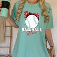 Softball Baseball Mom Floral Tee Mother's Day Premium Women's Comfort Colors T-Shirt Violet
