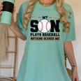 My Son Plays Baseball Nothing Scares Me Baseball Mom Women's Comfort Colors T-Shirt Violet