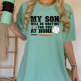 My Son Will Be Waiting For You At Home Baseball Mom Women's Comfort Colors T-Shirt Violet