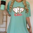 St Louis Leopard Heart Baseball Batter Boys Fan Women's Comfort Colors T-Shirt Violet