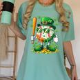 St Patricks Day Baseball Ice Cream Baseball Player Cartoon Women's Comfort Colors T-Shirt Violet St Patricks Day Baseball Ice Cream Baseball Player Cartoon Women's Comfort Colors T-Shirt Violet