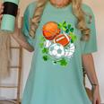 St Patricks Day Shamrock Basketball Baseball Football Soccer Women's Comfort Colors T-Shirt Violet St Patricks Day Shamrock Basketball Baseball Football Soccer Women's Comfort Colors T-Shirt Violet