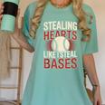 Stealing Hearts Like I Steal Bases Baseball Valentine Retro Women's Comfort Colors T-Shirt Violet Stealing Hearts Like I Steal Bases Baseball Valentine Retro Women's Comfort Colors T-Shirt Violet
