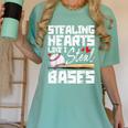 Stealing Hearts Like I Steal Bases Baseball Valentines Women's Comfort Colors T-Shirt Violet Stealing Hearts Like I Steal Bases Baseball Valentines Women's Comfort Colors T-Shirt Violet