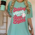 Stealing Hearts Like I Steal Bases Cute Baseball Boys Women's Comfort Colors T-Shirt Violet Stealing Hearts Like I Steal Bases Cute Baseball Boys Women's Comfort Colors T-Shirt Violet