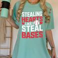 Stealing Hearts Like I Steal Bases Cute Baseball Kids Women's Comfort Colors T-Shirt Violet Stealing Hearts Like I Steal Bases Cute Baseball Kids Women's Comfort Colors T-Shirt Violet