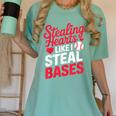 Stealing Hearts Like I Steal Bases Cute Baseball Valentine Women's Comfort Colors T-Shirt Violet Stealing Hearts Like I Steal Bases Cute Baseball Valentine Women's Comfort Colors T-Shirt Violet