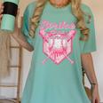 Strike Out Breast Cancer Baseball Drip For Boys Youth Women's Comfort Colors T-Shirt Violet