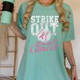 Strike Out Breast Cancer Baseball Warrior Women's Comfort Colors T-Shirt Violet Strike Out Breast Cancer Baseball Warrior Women's Comfort Colors T-Shirt Violet
