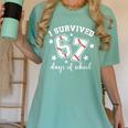 I Survived 67 Days Of School Baseball Six Seven Teacher Women's Comfort Colors T-Shirt Violet