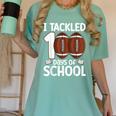 I Tackled 100 Days Of School Baseball Player Kids Teacher Women's Comfort Colors T-Shirt Violet I Tackled 100 Days Of School Baseball Player Kids Teacher Women's Comfort Colors T-Shirt Violet