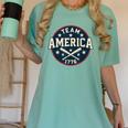 Team America 1776 4th Of July Patriotic Baseball Women's Comfort Colors T-Shirt Violet