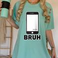 Texted First Bruh Seen Message Valentine's Day Humor Raglan Baseball Tee Women's Comfort Colors T-Shirt Violet