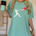 Valentines Day Baseball Batter Silhouette Heart Women's Comfort Colors T-Shirt Violet