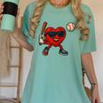 Valentines Day Baseball Red Heart Love Boys Kids Tee Women's Comfort Colors T-Shirt Violet