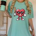 Valentines Day Heart Playing Baseball Boys Men Kids Girls Women's Comfort Colors T-Shirt Violet