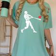 Valentines US Baseball Player Silhouette Heart Women's Comfort Colors T-Shirt Violet Valentines US Baseball Player Silhouette Heart Women's Comfort Colors T-Shirt Violet