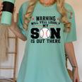 Warning Will Yell Loudly My Son Baseball Mom Women's Comfort Colors T-Shirt Violet