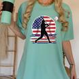Women's Batter Patriotic American Flag Baseball Silks Women's Comfort Colors T-Shirt Violet Women's Batter Patriotic American Flag Baseball Silks Women's Comfort Colors T-Shirt Violet