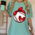 Womens Custom Baseball Mom Number 12 Heart For Mom Mommy Women's Comfort Colors T-Shirt Violet