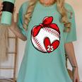 Womens Custom Baseball Mom Number 25 Heart For Mom Mommy Premium Women's Comfort Colors T-Shirt Violet