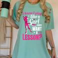 Women's Play Like A Girl Softball Baseball Girls Women's Comfort Colors T-Shirt Violet