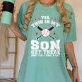 Yes This Is My Son Out Baseball Mom Women's Comfort Colors T-Shirt Violet