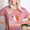 Ball Mom Heart Basketball Baseball Mom Premium Women's Heather T-Shirt Heather Mauve