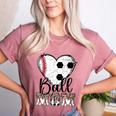 Ball Mom Heart Soccer Baseball Mom Women's Heather T-Shirt Heather Mauve Ball Mom Heart Soccer Baseball Mom Women's Heather T-Shirt Heather Mauve