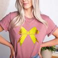 Baseball Bow Baseball Mom Women Baseball Mama Women's Heather T-Shirt Heather Mauve Baseball Bow Baseball Mom Women Baseball Mama Women's Heather T-Shirt Heather Mauve