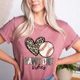 Baseball Game Day Vibes Baseball Mom Mama Leopard Cute Women's Heather T-Shirt Heather Mauve