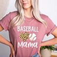 Baseball Mama For Baseball Mom Leopard Game Day Women's Heather T-Shirt Heather Mauve Baseball Mama For Baseball Mom Leopard Game Day Women's Heather T-Shirt Heather Mauve