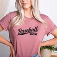 Baseball Mom 1970s Retro Cursive Font Women's Heather T-Shirt Heather Mauve Baseball Mom 1970s Retro Cursive Font Women's Heather T-Shirt Heather Mauve