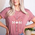 Baseball Mom 35 Number 35 Jersey Team Numbered Jersey Women's Heather T-Shirt Heather Mauve