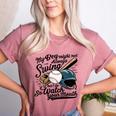 Baseball Mom My Boy Might Not Always Swing But I Do Women's Heather T-Shirt Heather Mauve Baseball Mom My Boy Might Not Always Swing But I Do Women's Heather T-Shirt Heather Mauve