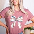 Baseball Mom Coquette Bow Baseball Mama Women's Heather T-Shirt Heather Mauve Baseball Mom Coquette Bow Baseball Mama Women's Heather T-Shirt Heather Mauve