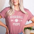 Baseball Mom Cute Grandson Player Arrow Heart Family Women's Heather T-Shirt Heather Mauve