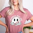 Baseball Mom Era Ball Mom Smile Face Groovy Mother's Day Women's Heather T-Shirt Heather Mauve Baseball Mom Era Ball Mom Smile Face Groovy Mother's Day Women's Heather T-Shirt Heather Mauve