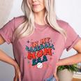 In My Baseball Mom Era Groovy Mom Baseball Mama Mother's Day Women's Heather T-Shirt Heather Mauve In My Baseball Mom Era Groovy Mom Baseball Mama Mother's Day Women's Heather T-Shirt Heather Mauve