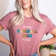 In My Baseball Mom Era Baseball Lover Groovy Vintage Retro Women's Heather T-Shirt Heather Mauve