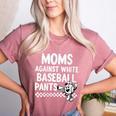 Baseball Mom Game Day Moms Against Pants Women's Heather T-Shirt Heather Mauve Baseball Mom Game Day Moms Against Pants Women's Heather T-Shirt Heather Mauve