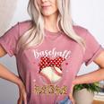Baseball Mom Headband Leopard Baseball Ball Mother's Day Women's Heather T-Shirt Heather Mauve
