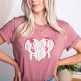 Baseball Mom Heart Women's Heather T-Shirt Heather Mauve