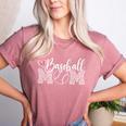Baseball Mom Leopard Game Day Women's Heather T-Shirt Heather Mauve Baseball Mom Leopard Game Day Women's Heather T-Shirt Heather Mauve